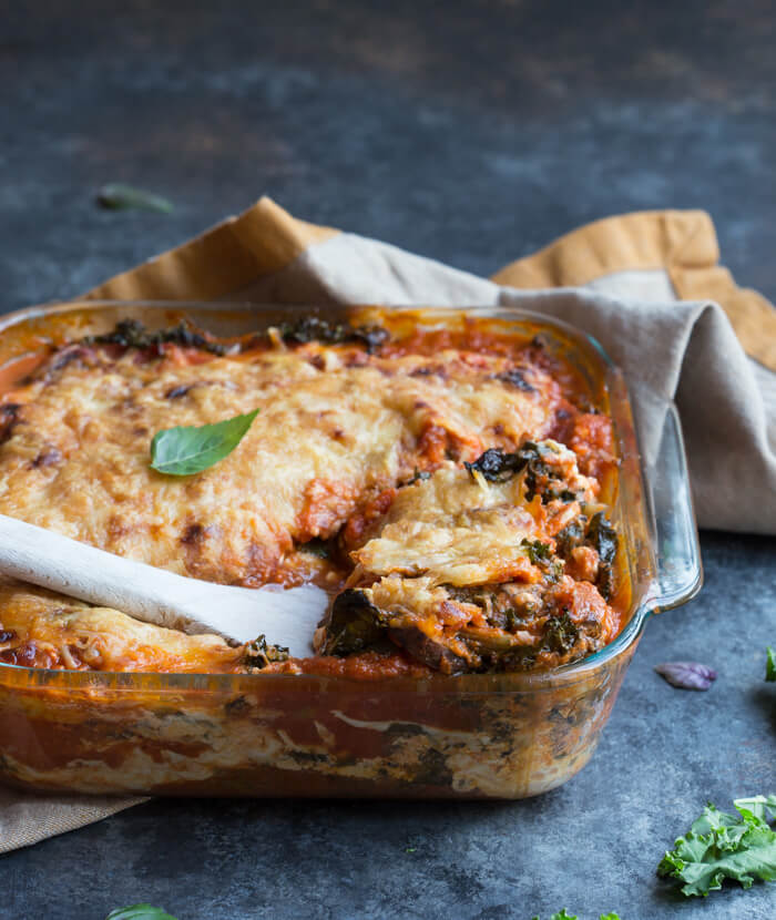 Vegetarian Roasted Eggplant Lasagna High Protein Vegetarian Dinner