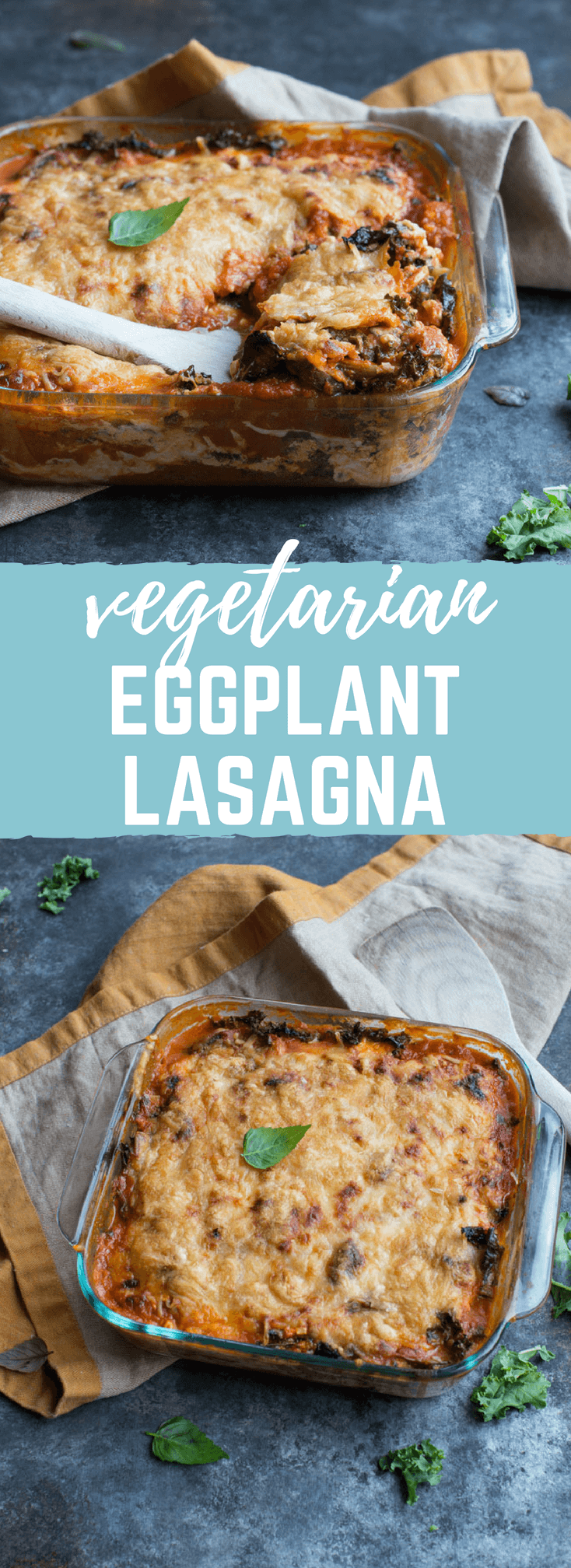 Vegetarian Roasted Eggplant Lasagna | high protein vegetarian dinner