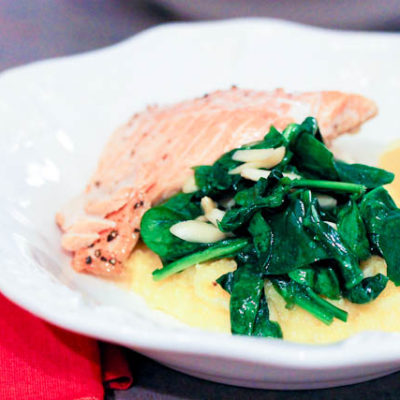 Creamy Brie Polenta and Spinach