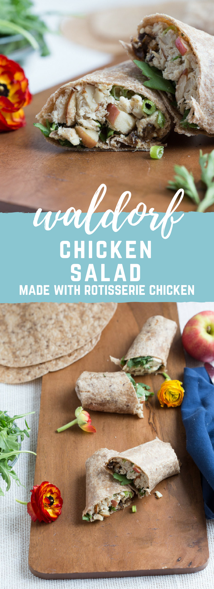 This Waldorf Chicken Salad is light and refreshing. Made with Greek yogurt, dried plums, and apples for a sweet and savory salad. Prep this ahead of time for a quick work week lunch.