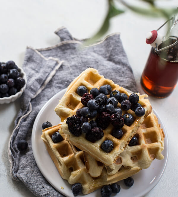 gluten free waffles with maple syrup