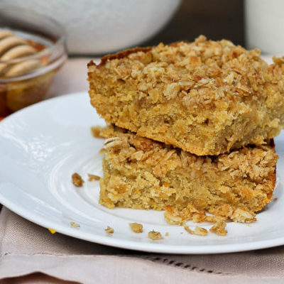 Honey & Orange Bars. These gluten free bars are made with orange blossom honey and ginger. Using honey in baking recipes helps to cut the bitterness of gluten free flour!