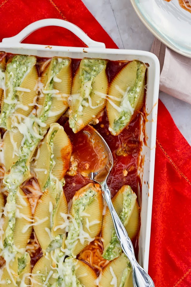 Chicken Pesto Stuffed Shells | Love & Zest