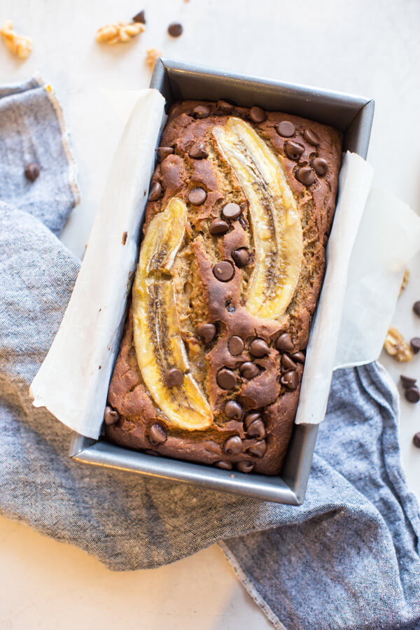 Gluten Free Chocolate Chip Banana Bread is the best banana bread recipe I've ever tasted! Easy to make and healthy too. 