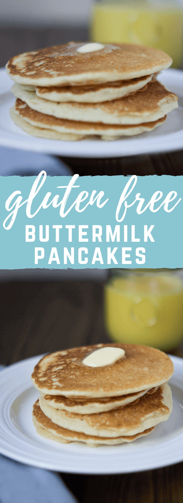 These Gluten Free Buttermilk Pancakes are my absolute fave! They are light and fluffy and slightly sweet, and easy to cut with a fork. YUM!