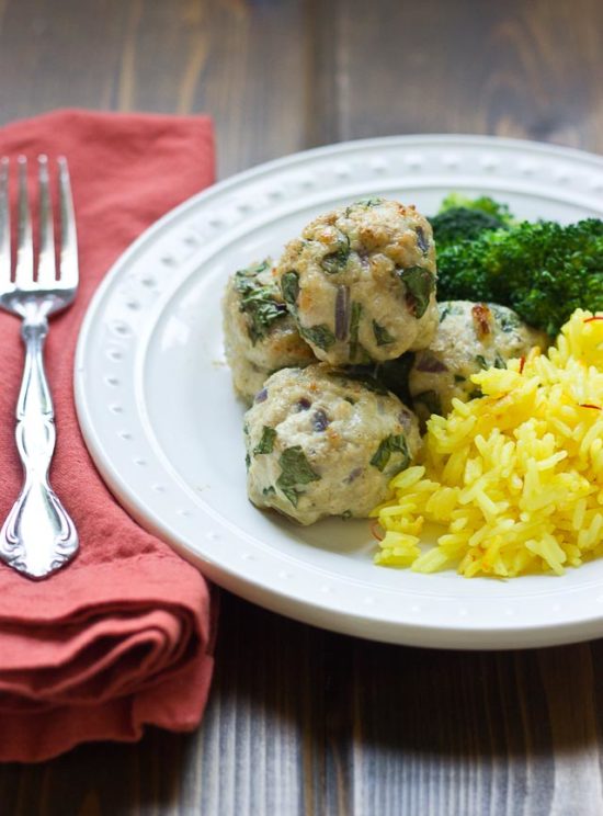 Spinach & Turkey Meatballs + Weekly Menu Love & Zest