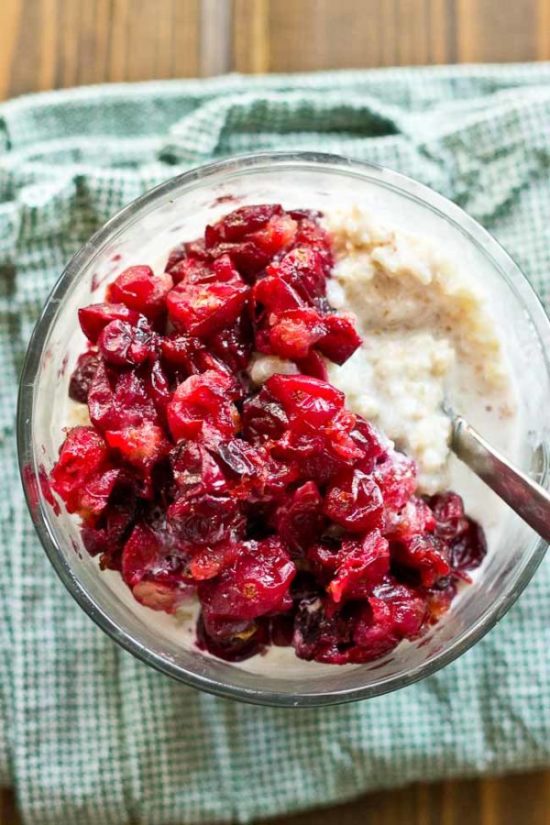 Roasted Cranberries will change your life. They are all cinnamonny and mapley and topped on a comforting bowl of quinoa oatmeal! Just know, a bowl of Roasted Cranberries and Quinoa Oatmeal will be sure to give you that holiday fever. 