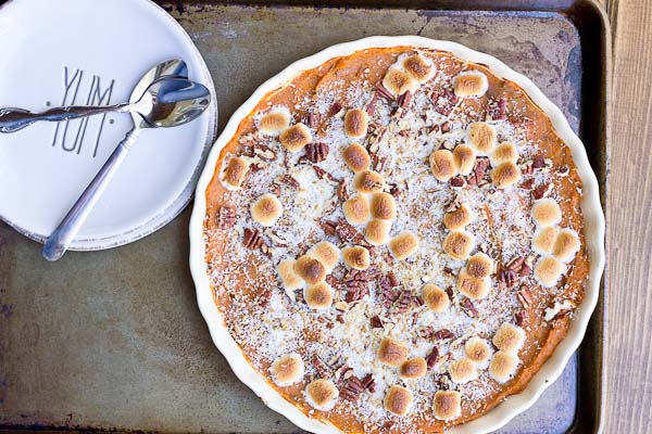 Low Sugar Sweet Potato Casserole. Gluten free vegan comfort food that tastes just like the holidays. Go grab a spoon, you’re gonna love it!