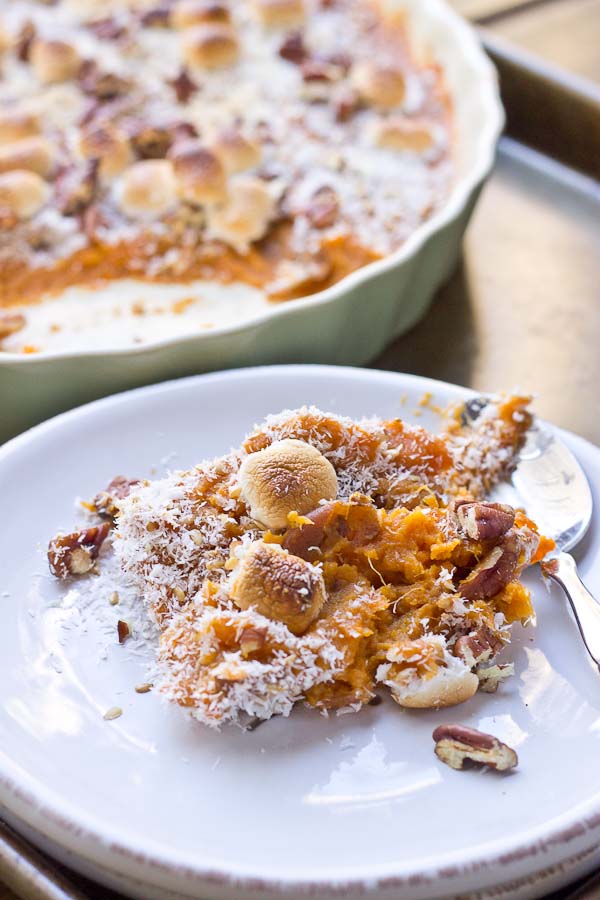 Low Sugar Sweet Potato Casserole. Gluten free vegan comfort food that tastes just like the holidays. Go grab a spoon, you’re gonna love it!