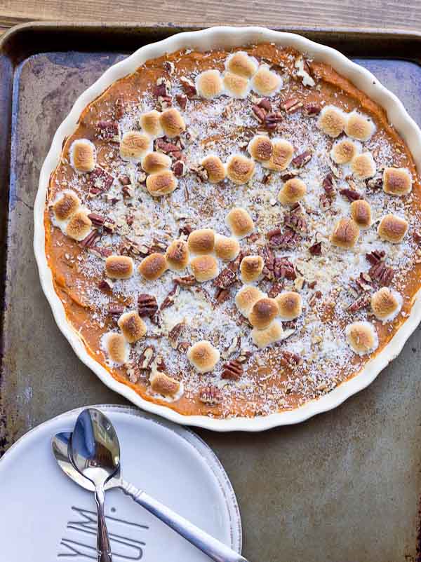 Low Sugar Sweet Potato Casserole. Gluten free vegan comfort food that tastes just like the holidays. Go grab a spoon, you’re gonna love it!