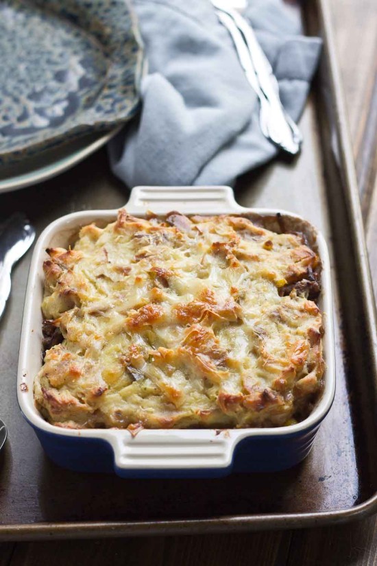 This Healthy Shepard's Pie for Two is the ultimate comfort meal. It's meaty and veggie-fied topped with insanely creamy mashed potatoes. You're welcome. 