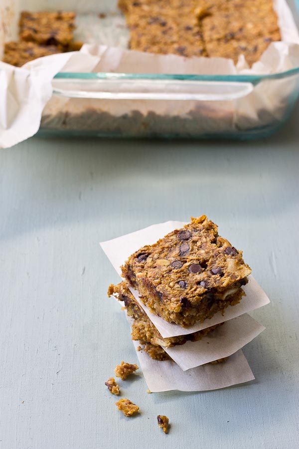 These Peanut Butter Pumpkin Chewy Granola Bars are my go to snack. Simple whole foods, no added sugar, and homemade.