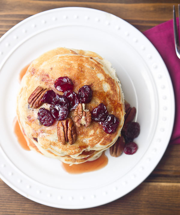 Tart Cherry Greek Yogurt Pancakes with Tart Cherry Maple Syrup