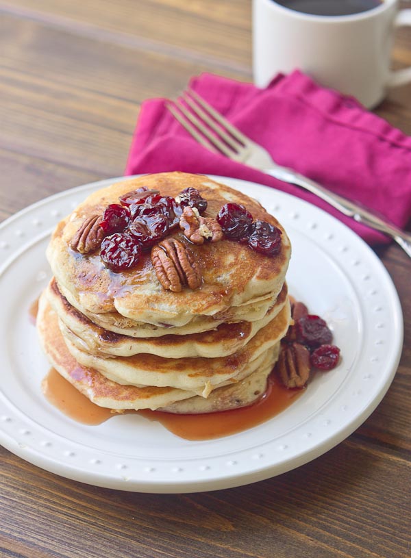 Tart Cherry Greek Yogurt Pancakes with Tart Cherry Maple Syrup