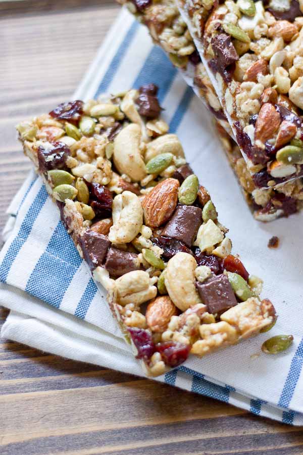 Tart Cherry, Dark Chocolate & Cashew Granola Bars. These snack bars are sweet, tart, salty, crunchy, healthy, yummy, and easy to make… what else can you ask for in a snack!?