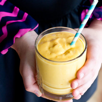 This sweet potato smoothie is creamy, tart, and refreshing. I can't get enough of that sweet orange color!!