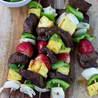These Balsamic Steak Kabobs are infused with sweet balsamic flavor, garlic, and loaded with summer produce. Nothing better than a summer grilling night.| @KristinaLaRueRD