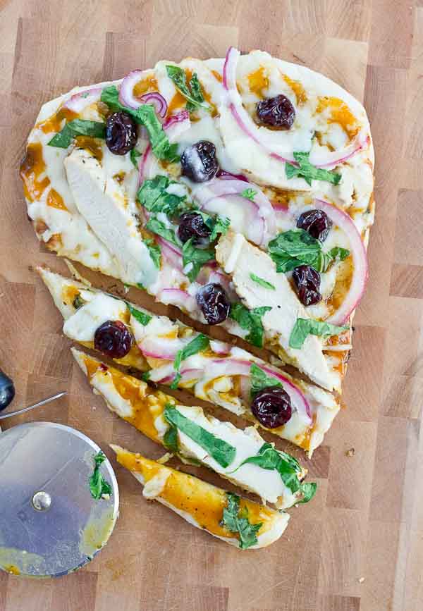 Fire up the grill for this BBQ Chicken Naan Pizza with Tart Cherries—it’s perfect for a summer gathering and comes together in just minutes! 