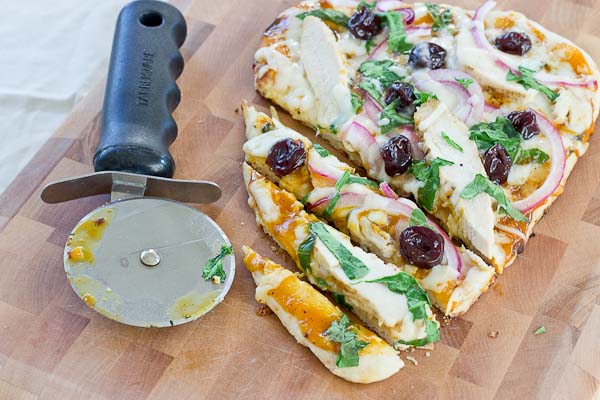 Fire up the grill for this BBQ Chicken Naan Pizza with Tart Cherries—it’s perfect for a summer gathering and comes together in just minutes!