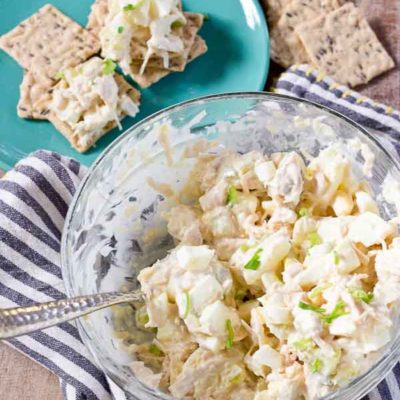Chicken Salad made Southern-Style....hard boiled eggs, relish, celery and mayo. Make life and meal prep simple with this classic recipe.