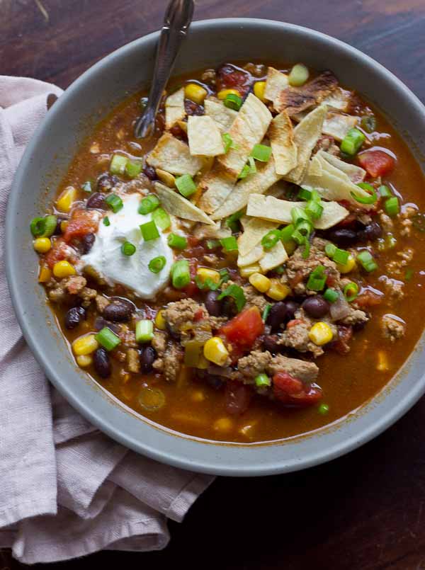 Healthy Ground Turkey Recipes: Turkey Taco Soup | Quick Easy Meals