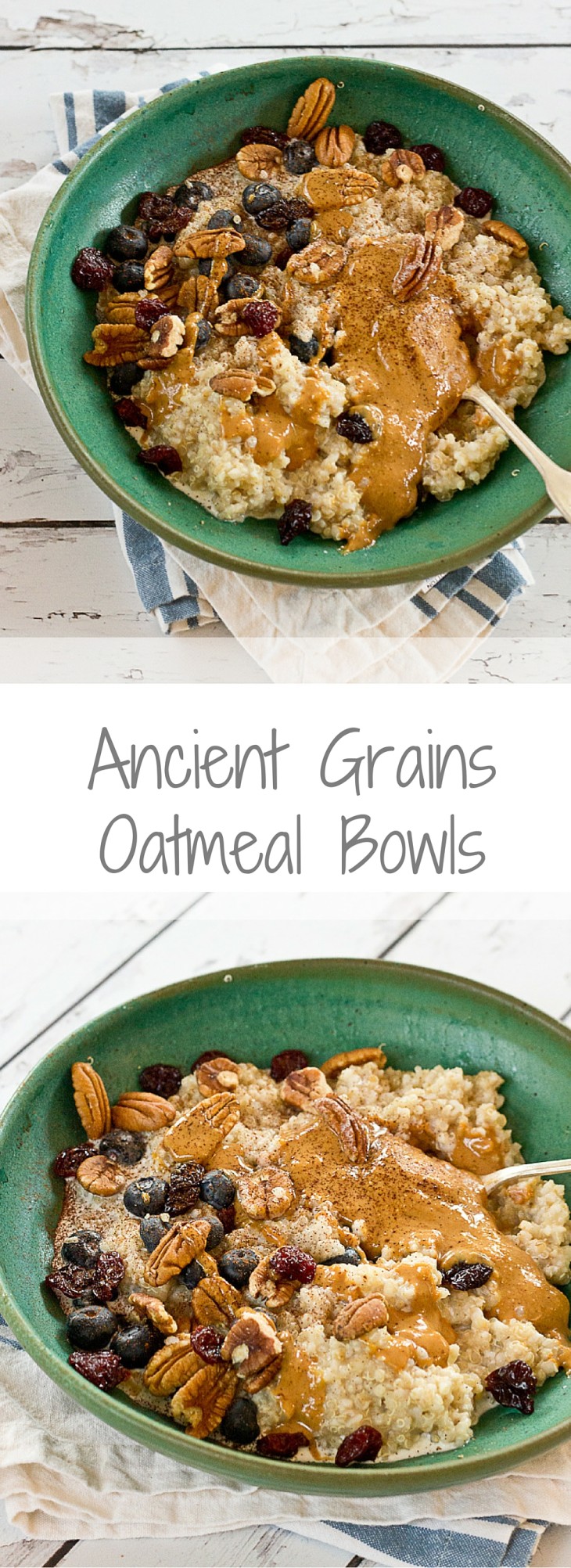 Eat a bowl of this Ancient Grains Oatmeal for a healthy and delicious start to the day. This Ancient Grains blend is higher in fiber and protein than a traditional bowl of oatmeal.