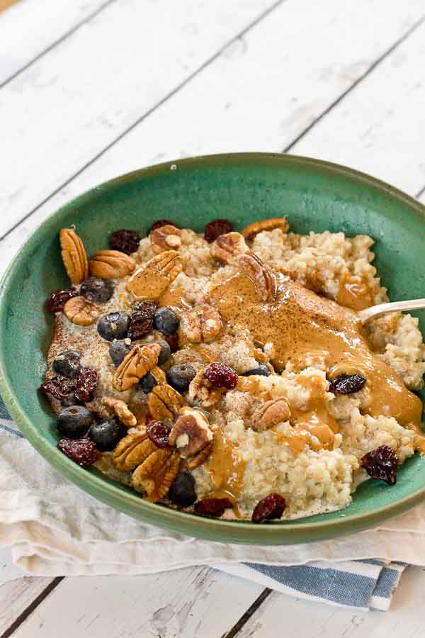 Eat a bowl of this Ancient Grains Oatmeal for a healthy and delicious start to the day. This Ancient Grains blend is higher in fiber and protein than a traditional bowl of oatmeal. 