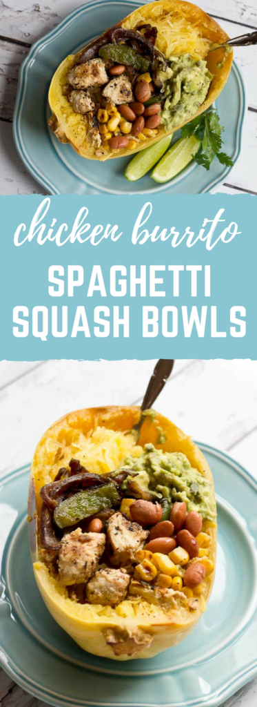 Chicken Burrito Spaghetti Squash Bowls | Love & Zest