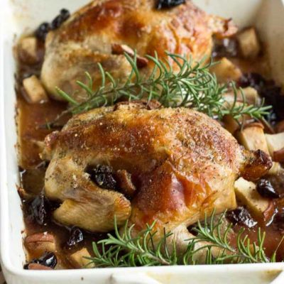 These Rosemary Roasted Cornish Hens with Pears and Tart Cherries are infused with Tart Cherry Juice to give this savory main course a subtle sweet flavor that is sure to satisfy. This Cornish hen duo would make a beautiful entrée for Valentine’s Day.