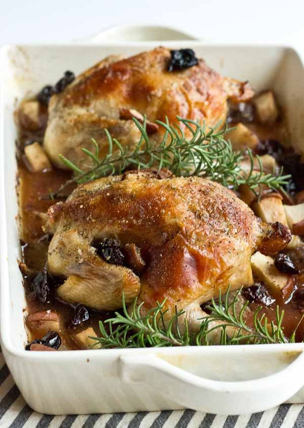 These Rosemary Roasted Cornish Hens with Pears and Tart Cherries are infused with Tart Cherry Juice to give this savory main course a subtle sweet flavor that is sure to satisfy. This Cornish hen duo would make a beautiful entrée for Valentine’s Day.