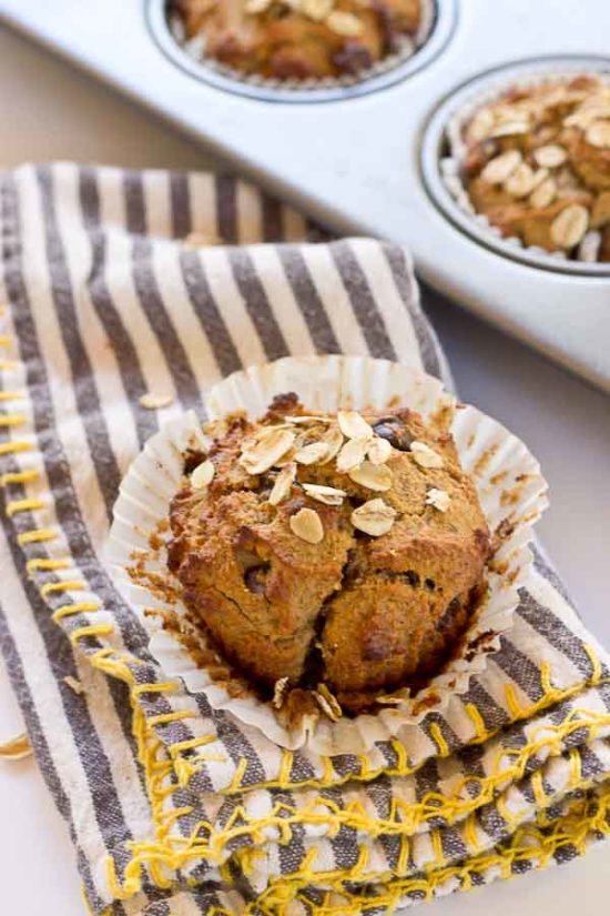 Almond Butter Banana Oat Muffins a flourless and gluten free dessert