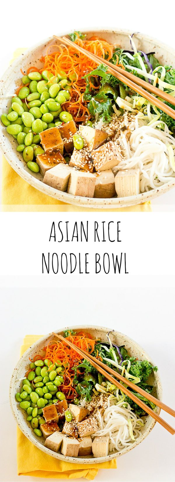 I'm all about this Asian Rice Noodle Bowl. 1. because the favor is da bomb dot com and totally unique for us and 2. it's ready in like 5 minutes flat thanks to some great Trader Joe's finds.