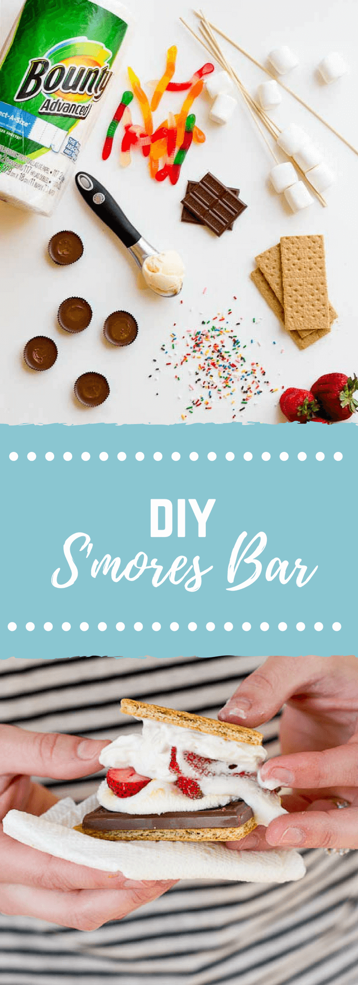 DIY Smores Bar- This DIY S’mores Bar aka Do it Yourself is perfect for your next cookout for lots of family and friend fun.