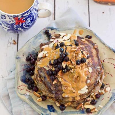 Calling all health junkies, these pancakes are for you! Not your mama's Saturday morning pancakes, these Health Nut Blueberry Pancakes are made with buckwheat flour, kefir and wild blueberries, and are sure to please even the pickiest palate. Gluten free.