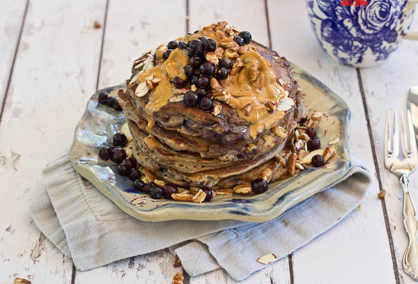 Calling all health junkies, these pancakes are for you! Not your mama's Saturday morning pancakes, these Health Nut Blueberry Pancakes are made with buckwheat flour, kefir and wild blueberries, and are sure to please even the pickiest palate. Gluten free.