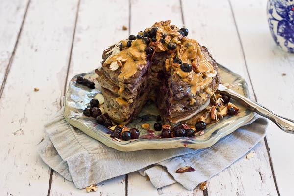 Calling all health junkies, these pancakes are for you! Not your mama's Saturday morning pancakes, these Health Nut Blueberry Pancakes are made with buckwheat flour, kefir and wild blueberries, and are sure to please even the pickiest palate. Gluten free.