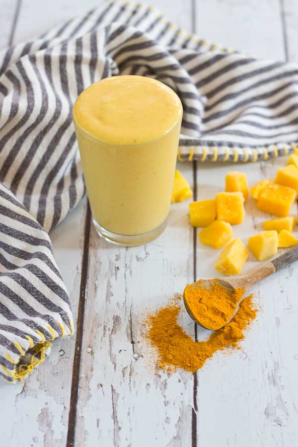 This Golden Milk Turmeric Smoothie makes you feel good from the inside out. With only 4 ingredients, it's easy to prepare this delightful smoothie. Turmeric, the superstar in this smoothie, is a bright yellow spice that acts as a powerful anti-inflammatory.