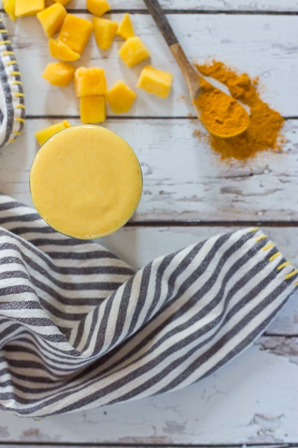 This Golden Milk Turmeric Smoothie makes you feel good from the inside out. With only 4 ingredients, it's easy to prepare this delightful smoothie. Turmeric, the superstar in this smoothie, is a bright yellow spice that acts as a powerful anti-inflammatory.