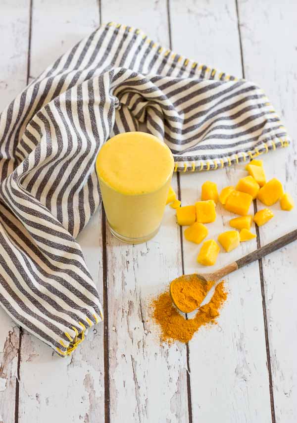 This Golden Milk Turmeric Smoothie makes you feel good from the inside out. With only 4 ingredients, it's easy to prepare this delightful smoothie. Turmeric, the superstar in this smoothie, is a bright yellow spice that acts as a powerful anti-inflammatory.