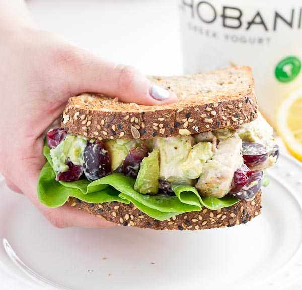 healthy chicken salad sandwich lunch recipe