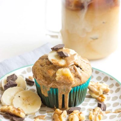 These Almond Butter Banana Bread Muffins are so moist and yum! Whip up a batch of these healthier banana bread muffins this weekend!