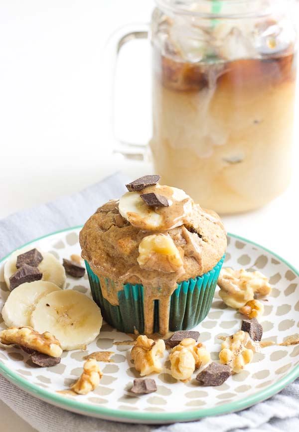 These Almond Butter Banana Bread Muffins are so moist and just straight up YUM!