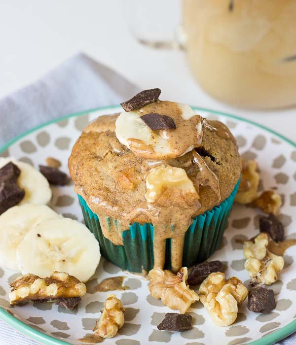 These Almond Butter Banana Bread Muffins are so moist and yum! Whip up a batch of these healthier banana bread muffins this weekend!