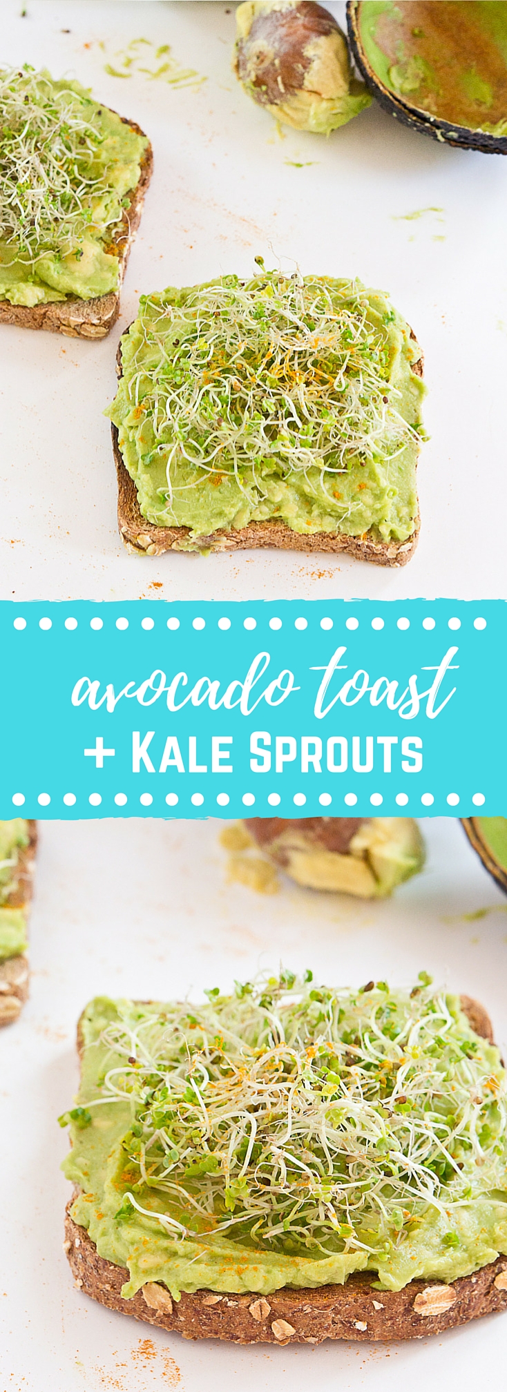 Start out your day with Avocado Toast with Kale Sprouts. This meal makes you feel good from the inside out! Serve with a big bowl of bitter greens to get even more veg into your diet. 