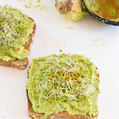 Start out your day with Avocado Toast with Kale Sprouts. This meal makes you feel good from the inside out! Serve with a big bowl of bitter greens to get even more veg into your diet.