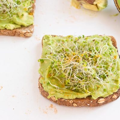 Start out your day with Avocado Toast with Kale Sprouts. This meal makes you feel good from the inside out! Serve with a big bowl of bitter greens to get even more veg into your diet.