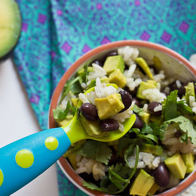 These Vegetarian Baby Burrito Bowls are a meal the whole family can enjoy and a great way for baby to develop their pincer grasp! Beans, avocado, and brown rice are wholesome foods for baby and you! If your baby isn't ready for finger foods, simply puree this meal to the desired texture and consistency.