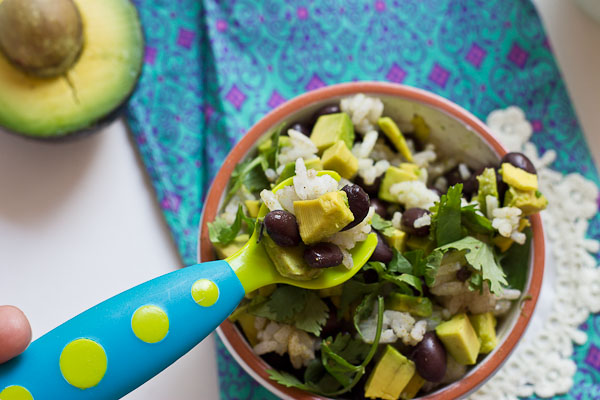 These Vegetarian Baby Burrito Bowls are a meal the whole family can enjoy and a great way for baby to develop their pincer grasp! Beans, avocado, and brown rice are wholesome foods for baby and you! If your baby isn't ready for finger foods, simply puree this meal to the desired texture and consistency.