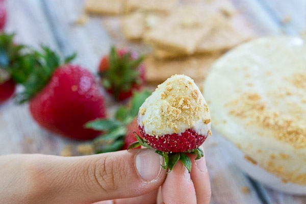 Calling all Strawberry Cheesecake lovers in the house... this recipe is for you. This Strawberry Cheesecake Dip is vegan and gluten free and made with only 5 ingredients-- cashews, cashew milk, maple syrup, vanilla extract and strawberries for dipping!