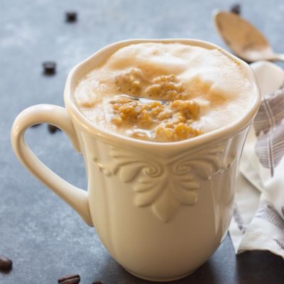 This Pumpkin Spice Oatmeal Latte is just what you need on a cozy fall morning. Your favorite things in one mug... pumpkin, oats, espresso and steamed milk! Grab a spoon.